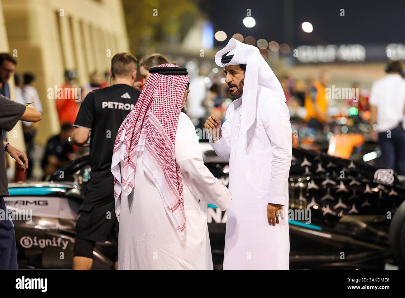 Durante il Gran Premio del Golfo del Bahrain 2025 di Formula 1, 4° round del Campionato del mondo di Formula 1 FIA 2025 dall'11 al 13 aprile 2025 sul circuito Internazionale del Bahrain, a Sakhir, in Bahrain Foto Stock
