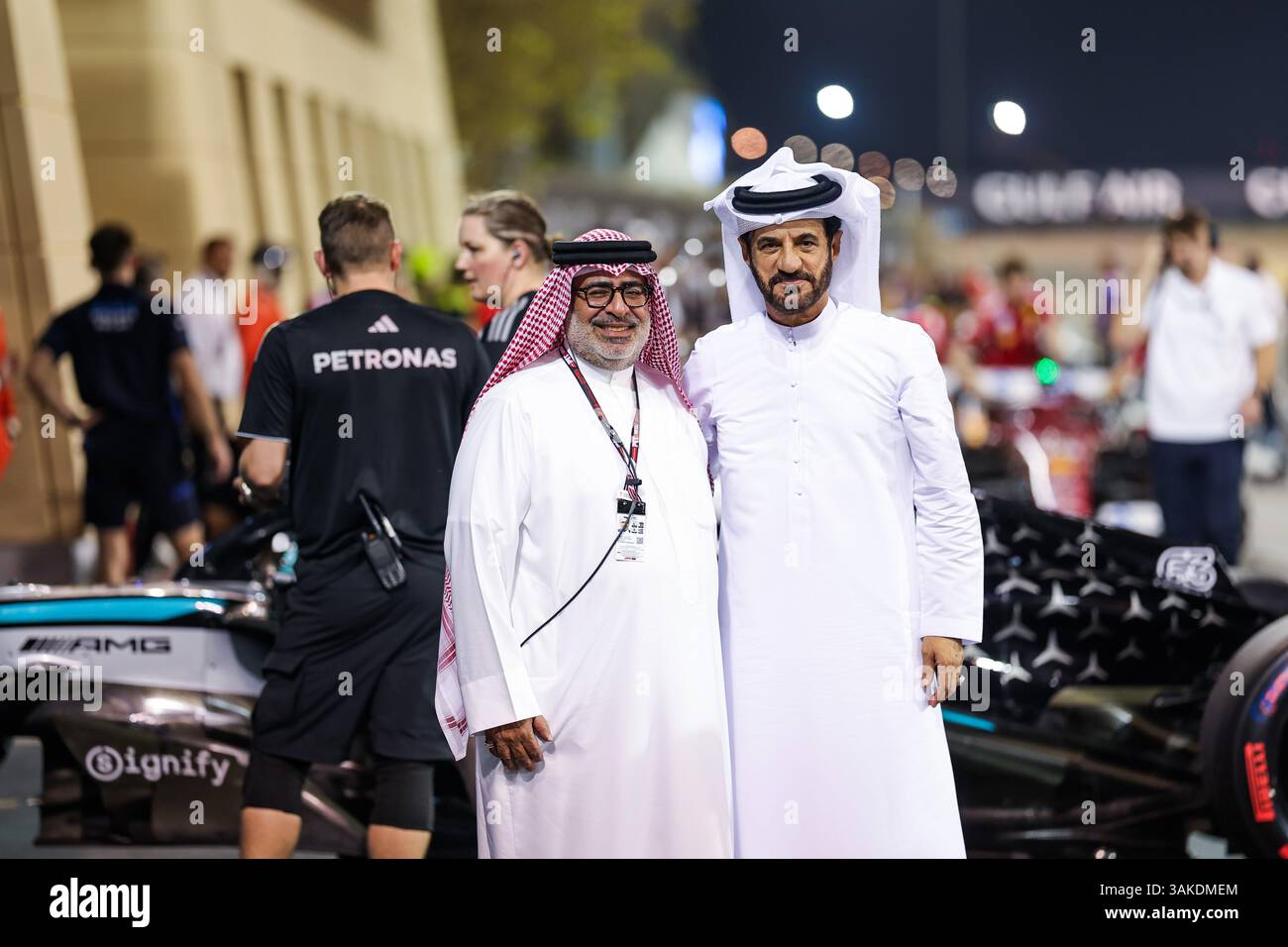 Durante il Gran Premio del Golfo del Bahrain 2025 di Formula 1, 4° round del Campionato del mondo di Formula 1 FIA 2025 dall'11 al 13 aprile 2025 sul circuito Internazionale del Bahrain, a Sakhir, in Bahrain Foto Stock