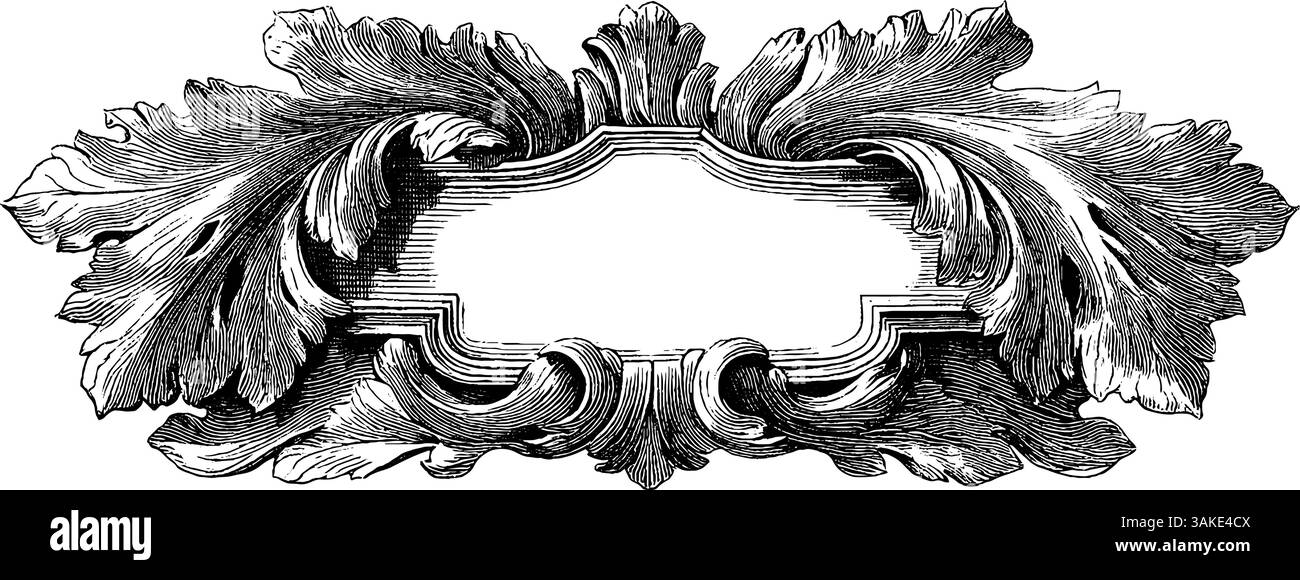 Elegante cornice decorata con incisioni e design ivy, ideale per inviti e carte. Illustrazione Vettoriale