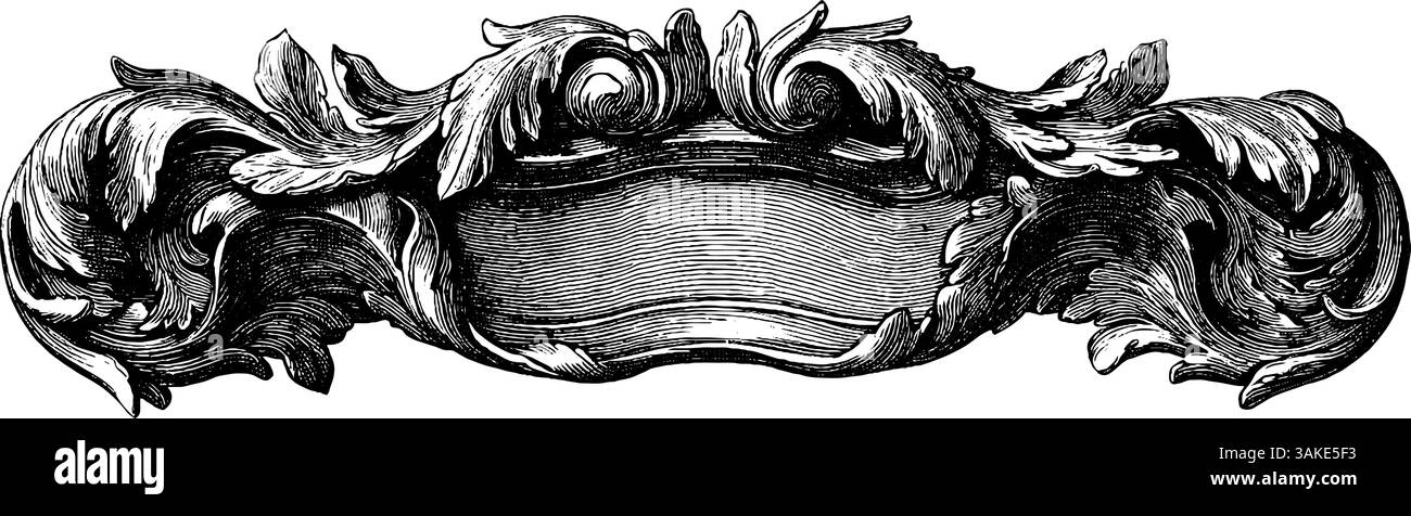 Cornice in ivy decorata vintage per progetti di design decorativi. Illustrazione Vettoriale