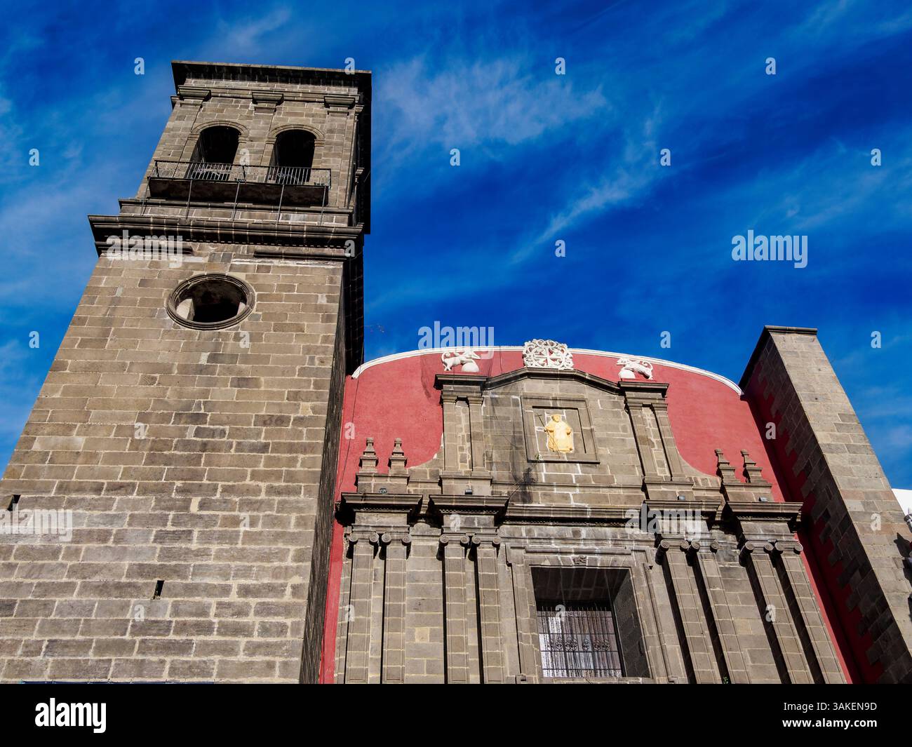 Chiesa di Santo Domingo de Guzman, città di Puebla, Stato di Puebla, Messico Foto Stock