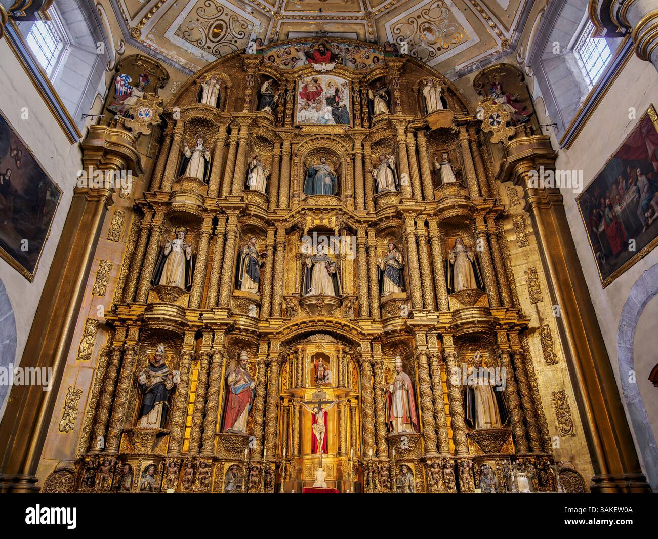 Chiesa di Santo Domingo de Guzman, interno, città di Puebla, Stato di Puebla, Messico Foto Stock