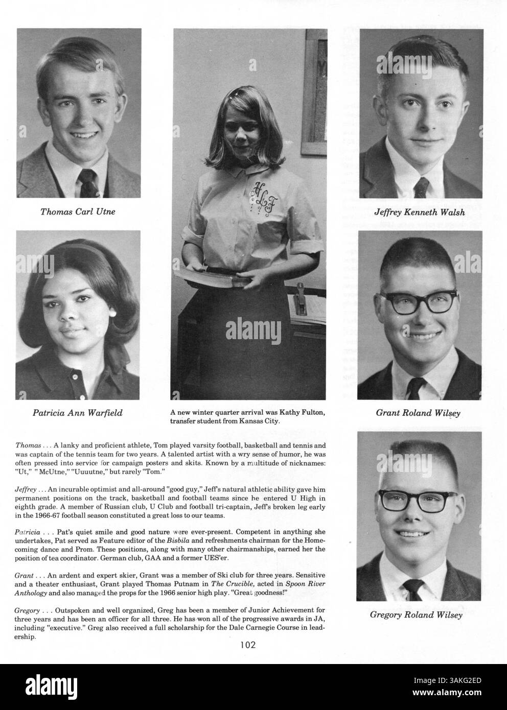 L'University High Yearbook del 1967 documenta significativi risultati di studenti e docenti, attività di club, esibizioni atletiche ed eventi scolastici che hanno plasmato la storia afroamericana durante questo periodo. Foto Stock