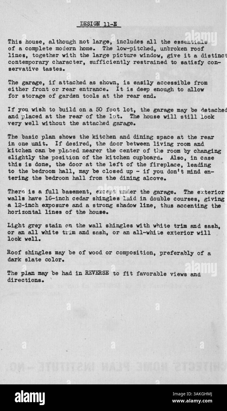 'Northwest Homes, Book 3' presenta una collezione di 25 progetti di case dell'Architects Home Plan Institute. Questi piani sono stati messi a disposizione del pubblico da un collettivo di architetti di Minneapolis e St. Paul, fornendo opzioni accessibili per piccole case ben progettate. Foto Stock