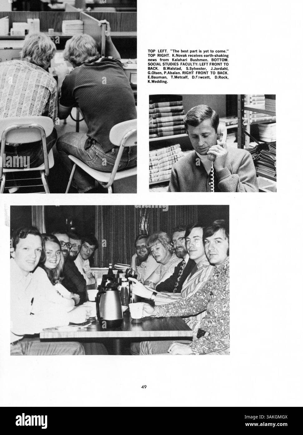 L'edizione 1973 del Lindbergh High Yearbook, intitolata "contrails '73", cattura gli studenti, gli insegnanti, i club, l'atletica leggera e altri eventi significativi dell'anno scolastico 1972-1973 alla Lindbergh High School. Foto Stock