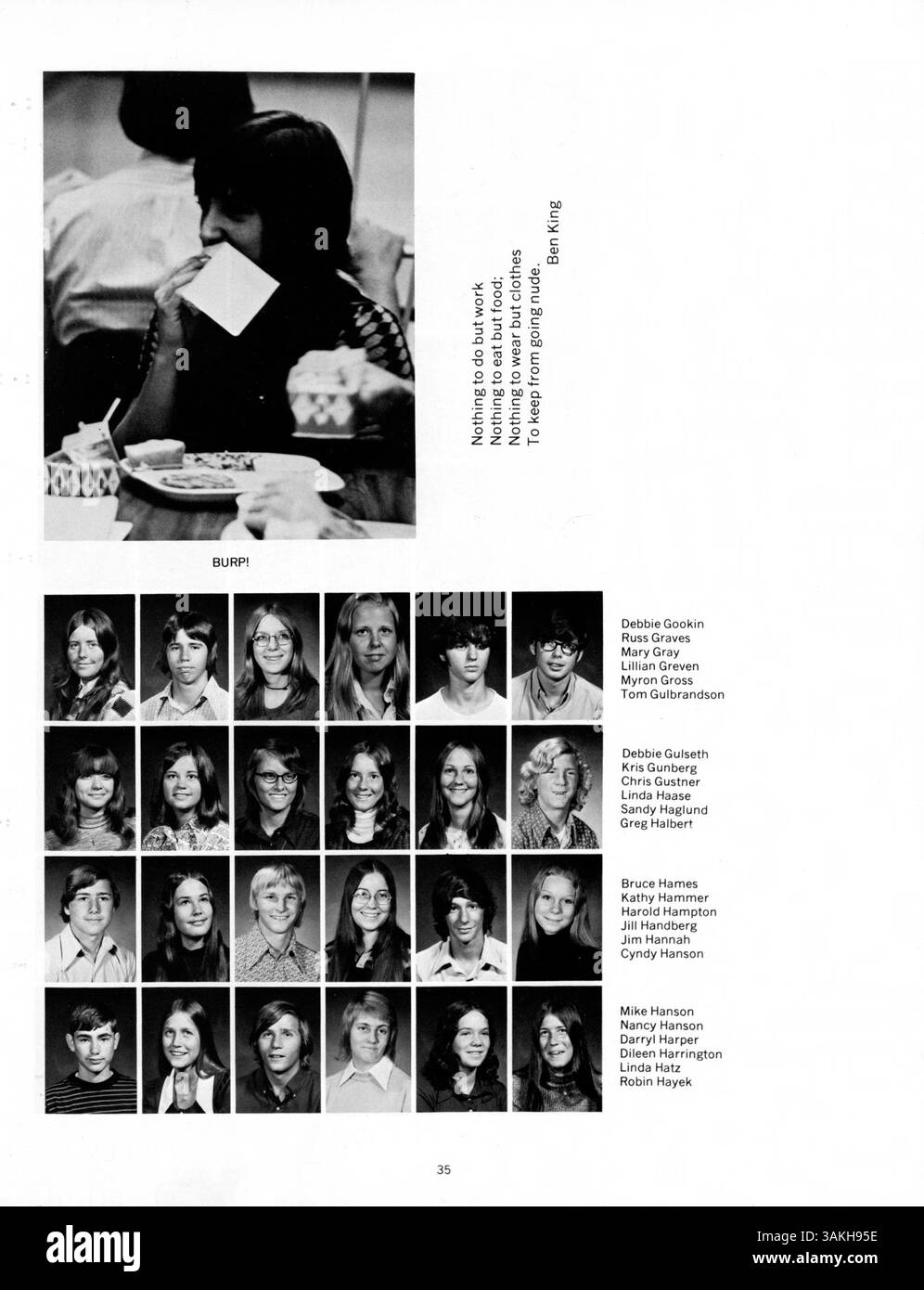 L'annuario 1973 per Park Center High, Pirate volume 2: Imagine, mostra studenti, insegnanti, club, atletica leggera, e importanti eventi scolastici dell'anno accademico 1972-1973. Foto Stock