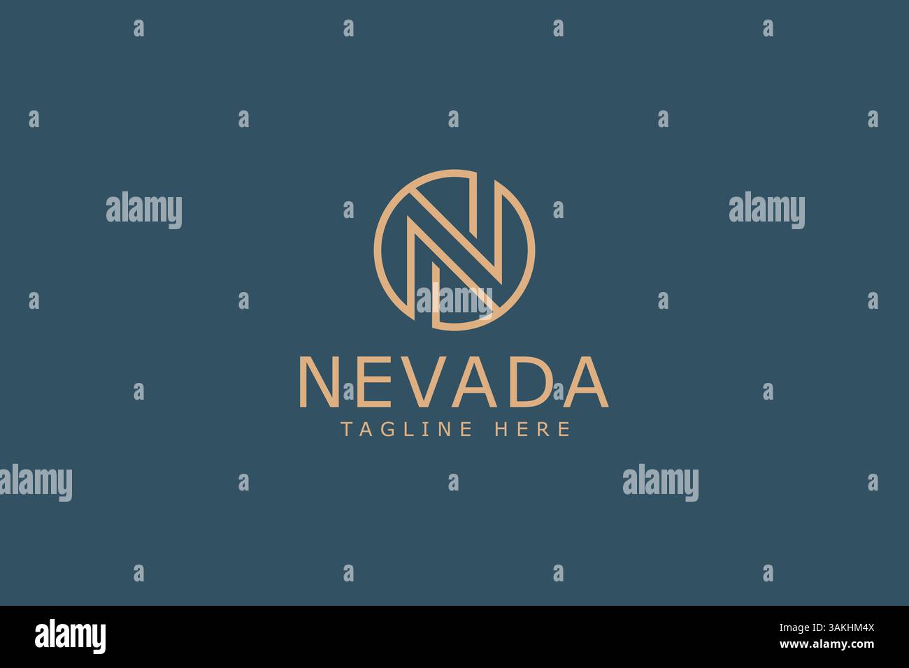 Logo Letter N lusso alla Circle Shape Business Sign Symbol identità del marchio Illustrazione Vettoriale