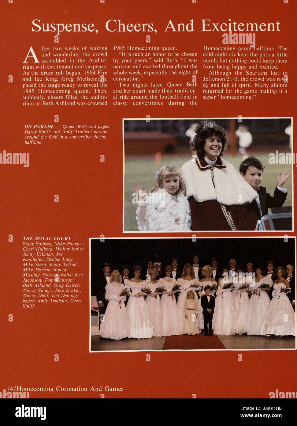 Questo annuario "Aurean" del 1986 della Richfield High School cattura gli studenti, gli insegnanti, i club, l'atletica leggera e gli eventi che hanno definito l'anno scolastico 1985-1986. Foto Stock