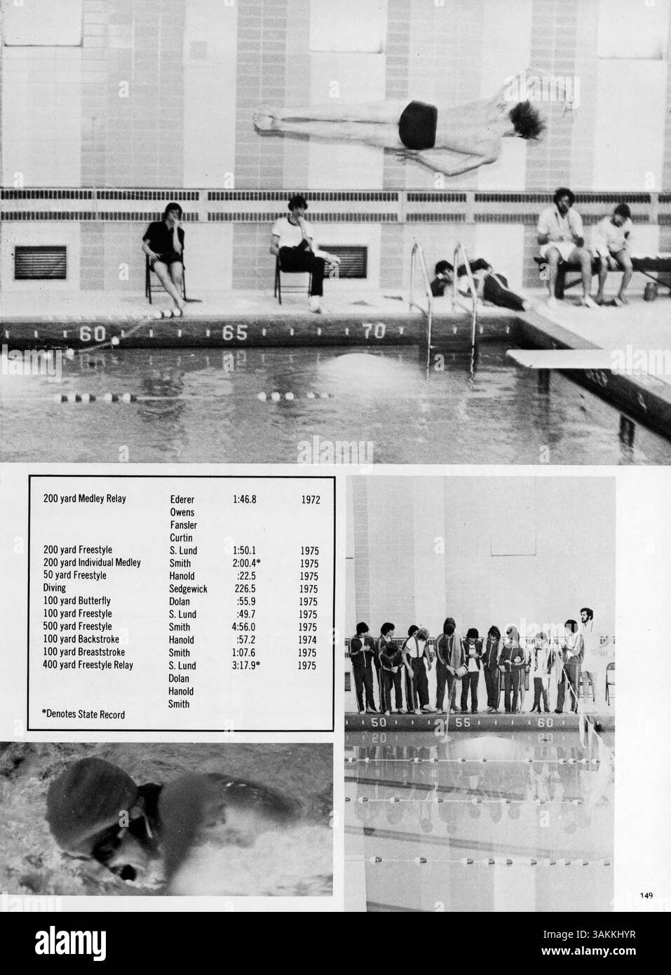 L'annuario "Bravura" del 1975 della Blake School copre l'anno accademico 1974-1975, documentando i risultati degli studenti, il coinvolgimento degli insegnanti, l'atletica e la storia afroamericana. Foto Stock