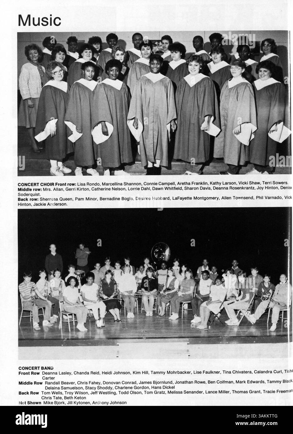 Documentando la vita degli studenti, lo sport e le attività scolastiche, questo annuario della North High School riflette l'anno accademico 1984-1985. Al volume mancano le pagine 10 e 11. Foto Stock