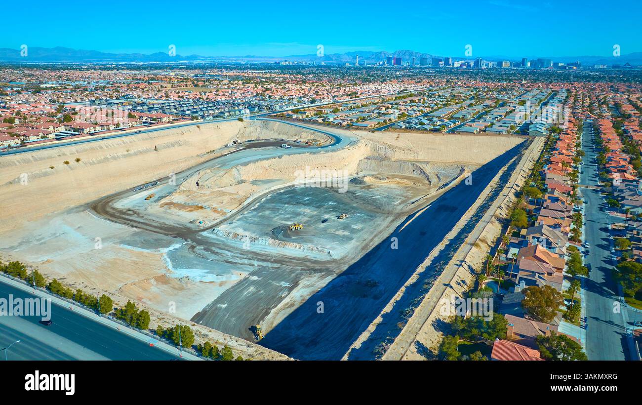 Aerial of Urban Expansion vicino a Las Vegas Housing Development Foto Stock