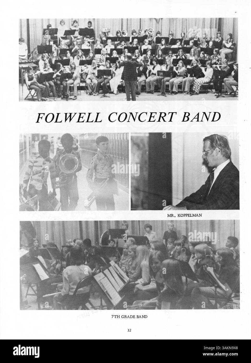 Il Folwell Junior High Yearbook del 1975-1976 racconta l'anno accademico, documentando gli studenti, gli insegnanti e gli eventi significativi. Pone l'accento sulla storia afroamericana, la sua influenza e il valore educativo. Foto Stock