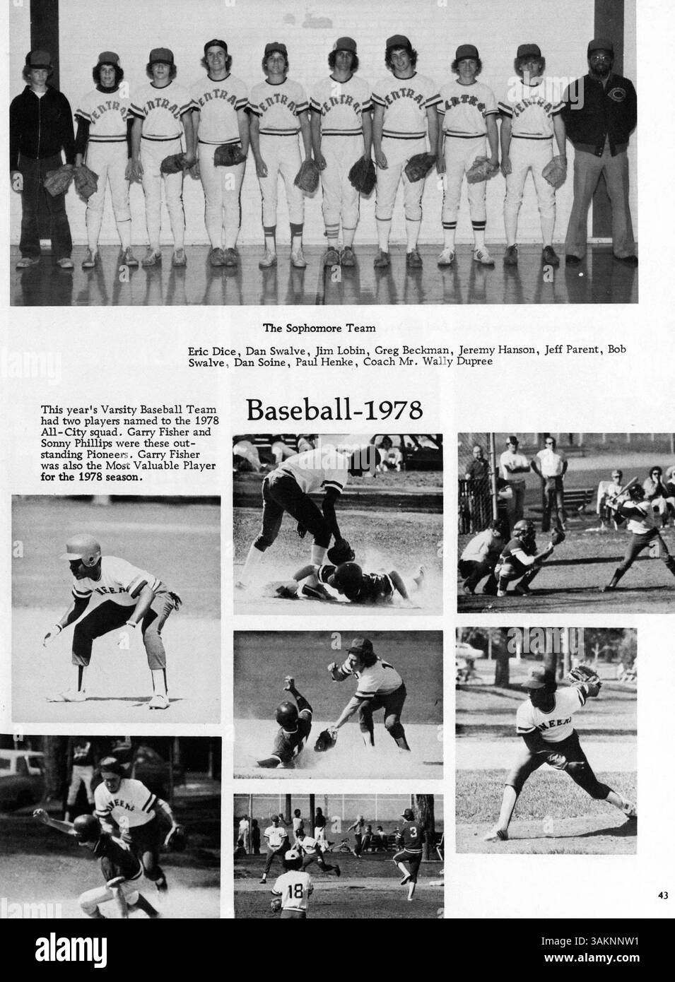 "Centralian 1979: The Last of the 70s" è il Central High Yearbook, che documenta la vita studentesca, gli insegnanti, l'atletica e gli eventi importanti dell'anno scolastico 1978-1979. Foto Stock