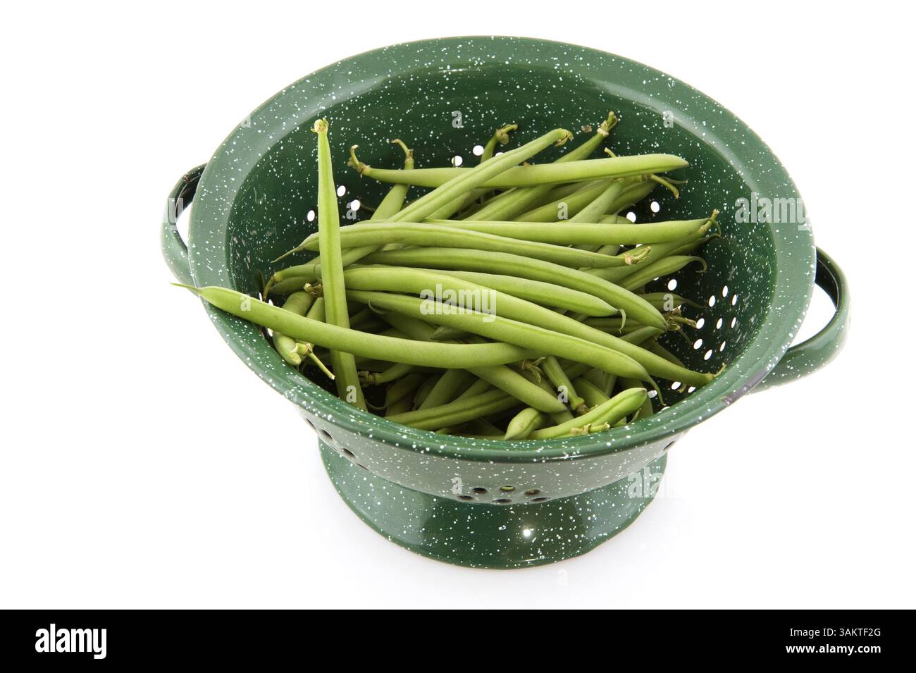 Fagiolini come ortaggi sani isolato su bianco Foto Stock