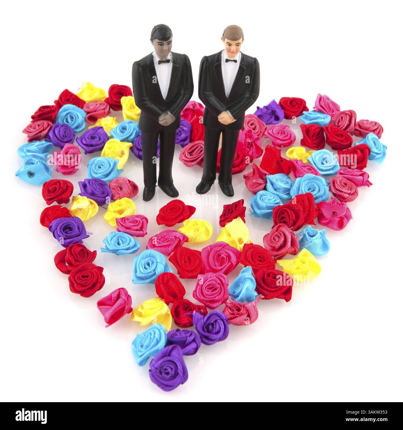 Matrimonio gay in un concetto colorato Foto Stock
