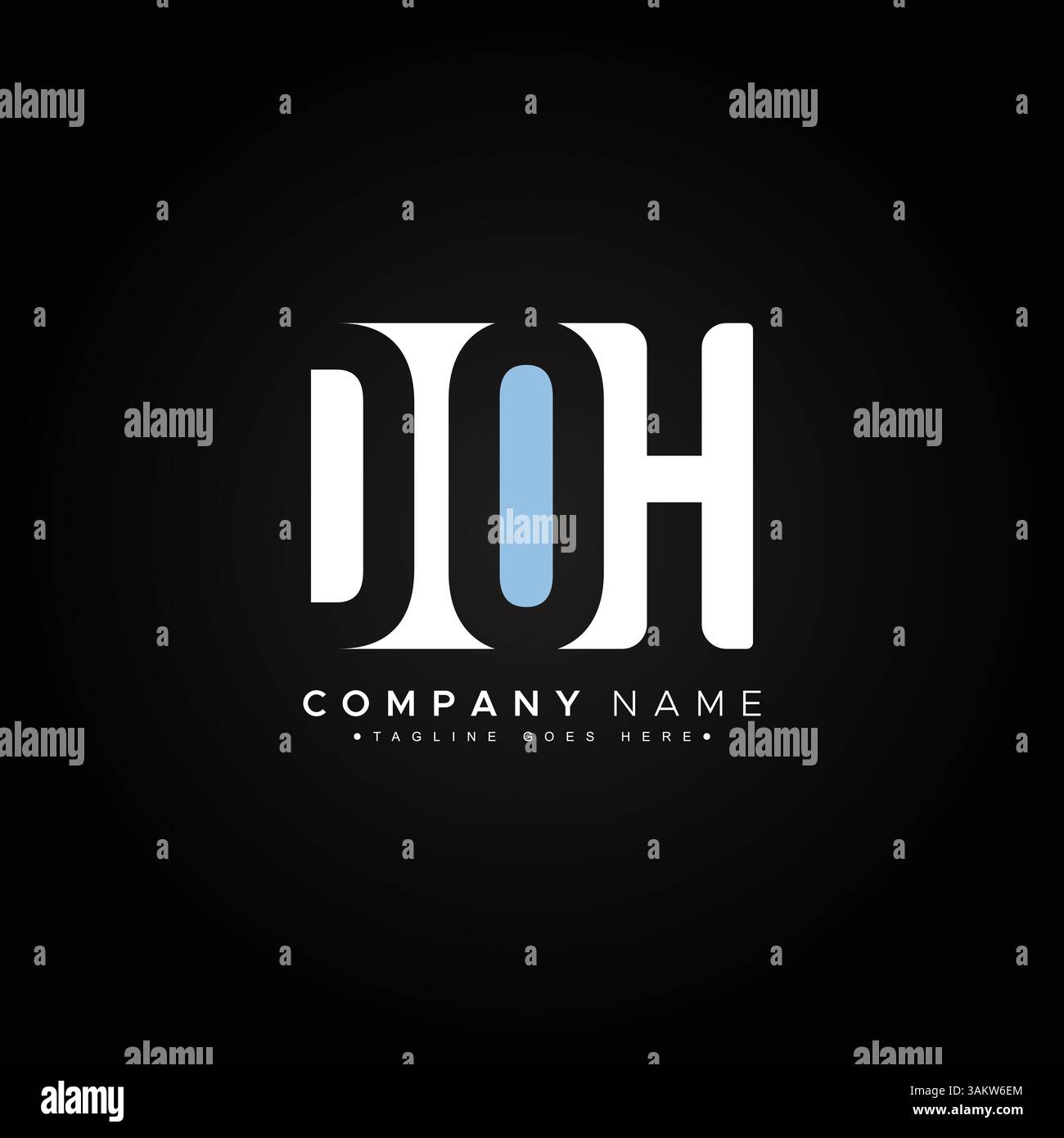 Logo lettera iniziale DOH - Logo monogramma semplice Illustrazione Vettoriale
