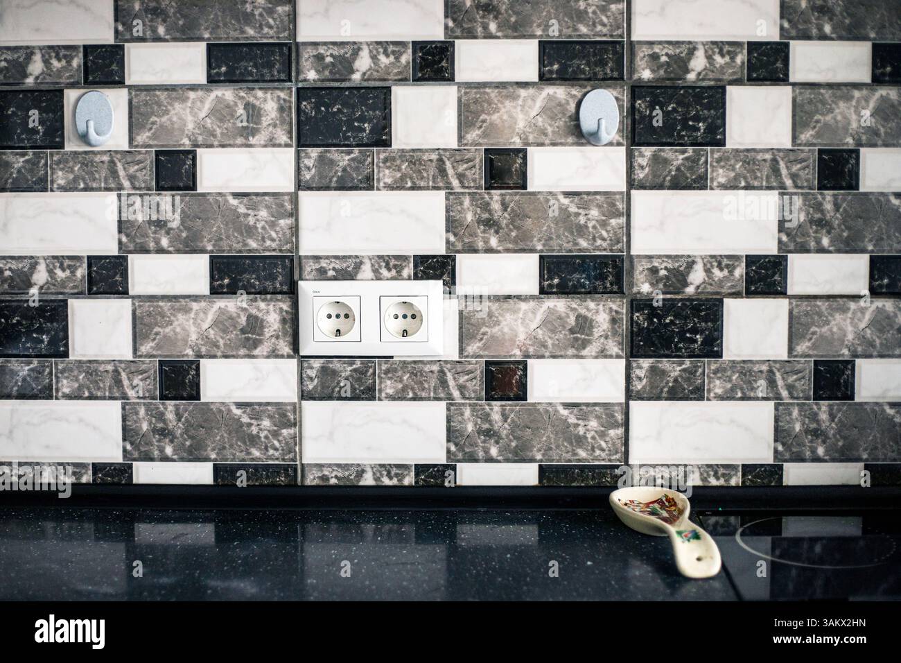 sfondo testurizzato di piastrelle per interni in cucina e in altre camere Foto Stock