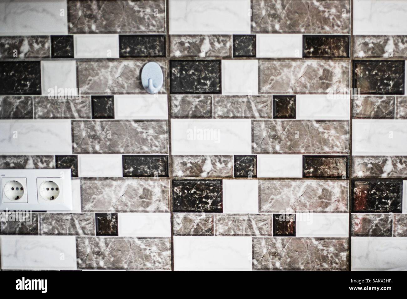 sfondo testurizzato di piastrelle per interni in cucina e in altre camere Foto Stock