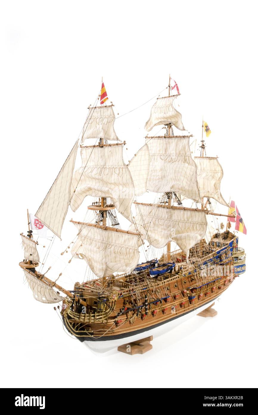 Antica nave galeone spagnola in legno chiamata Sant Felipe Foto Stock