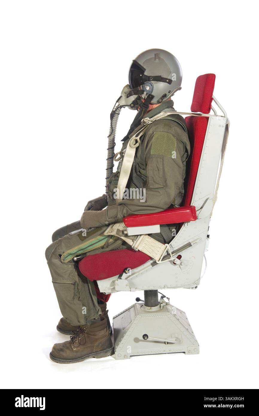 Equipaggio aerei americani in Grande Uniforme isolato su bianco Foto Stock