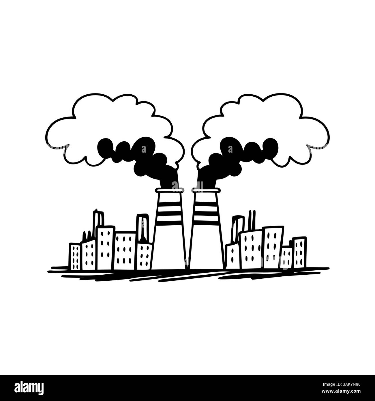 Illustrazione del vettore di inquinamento atmosferico Illustrazione Vettoriale