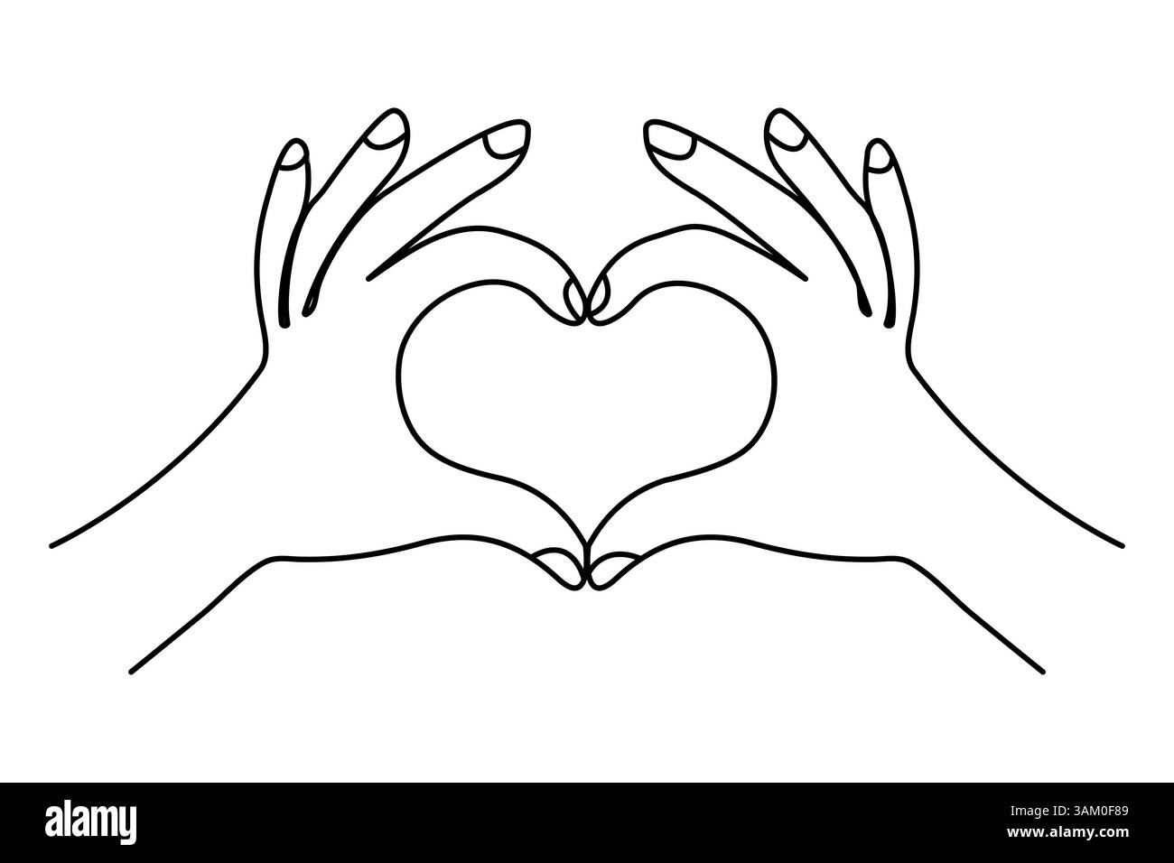 Ama la forma a una linea continua e la semplice illustrazione vettoriale diurna di Valentine Illustrazione Vettoriale