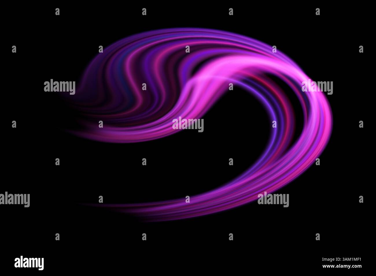 Moderno movimento astratto ad alta velocità delle luci. Movimento dinamico verde su sfondo nero. Perdite di luce, aura, scatti fantasma, percorsi vivaci a lunga esposizione. Illustrazione Vettoriale