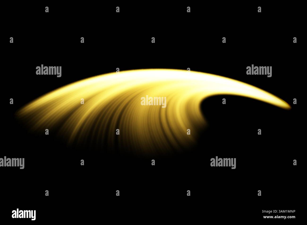 Moderno movimento astratto ad alta velocità delle luci. Movimento dinamico verde su sfondo nero. Perdite di luce, aura, scatti fantasma, percorsi vivaci a lunga esposizione. Illustrazione Vettoriale
