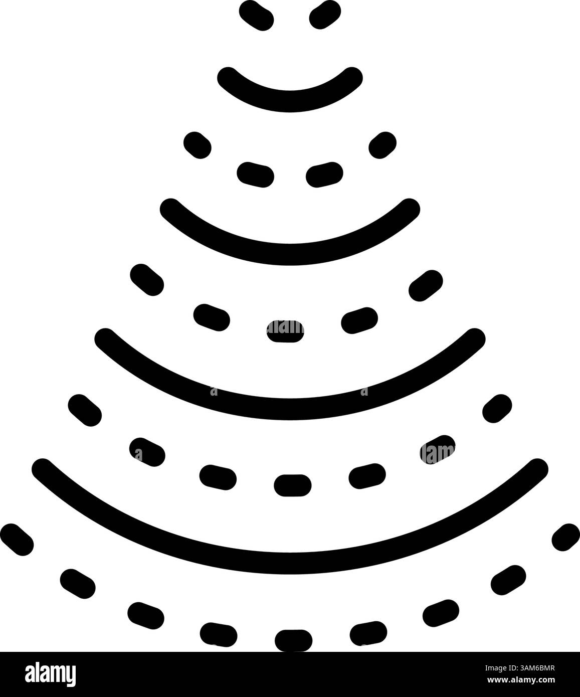 Design dell'icona della linea vettoriale di trova pesci. Icona radar ecoscandaglio. Icona vettoriale del contorno radar ecoscandaglio per la progettazione Web isolata su sfondo bianco Illustrazione Vettoriale