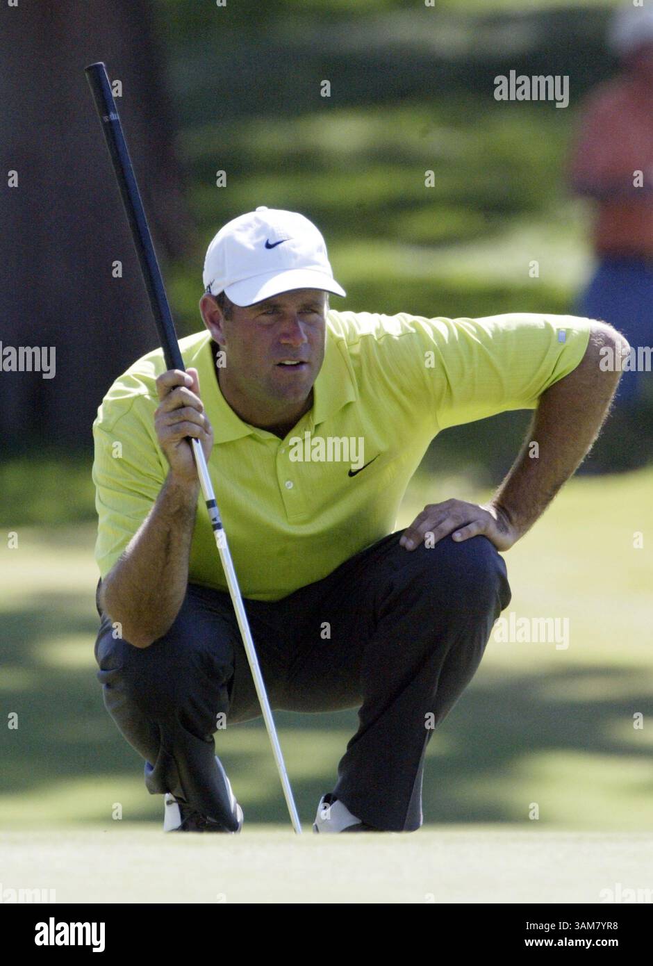 20 maggio 2006 - Stati Uniti - Stewart Cink allinea il suo putt sulla 18esima buca durante il terzo round della Bank of America Colonial a Fort Worth, Texas, sabato 20 maggio 2006. (Sharon M. Steinman/Fort Worth Star-Telegram/KRT) (immagine di credito: © Sharon M. Steinman/mct/ZUMAPRESS.com) Foto Stock