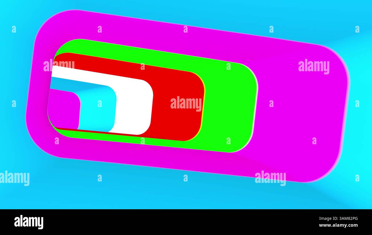 ipnosi psichedelica rendering 3d a tunnel colorato Foto Stock