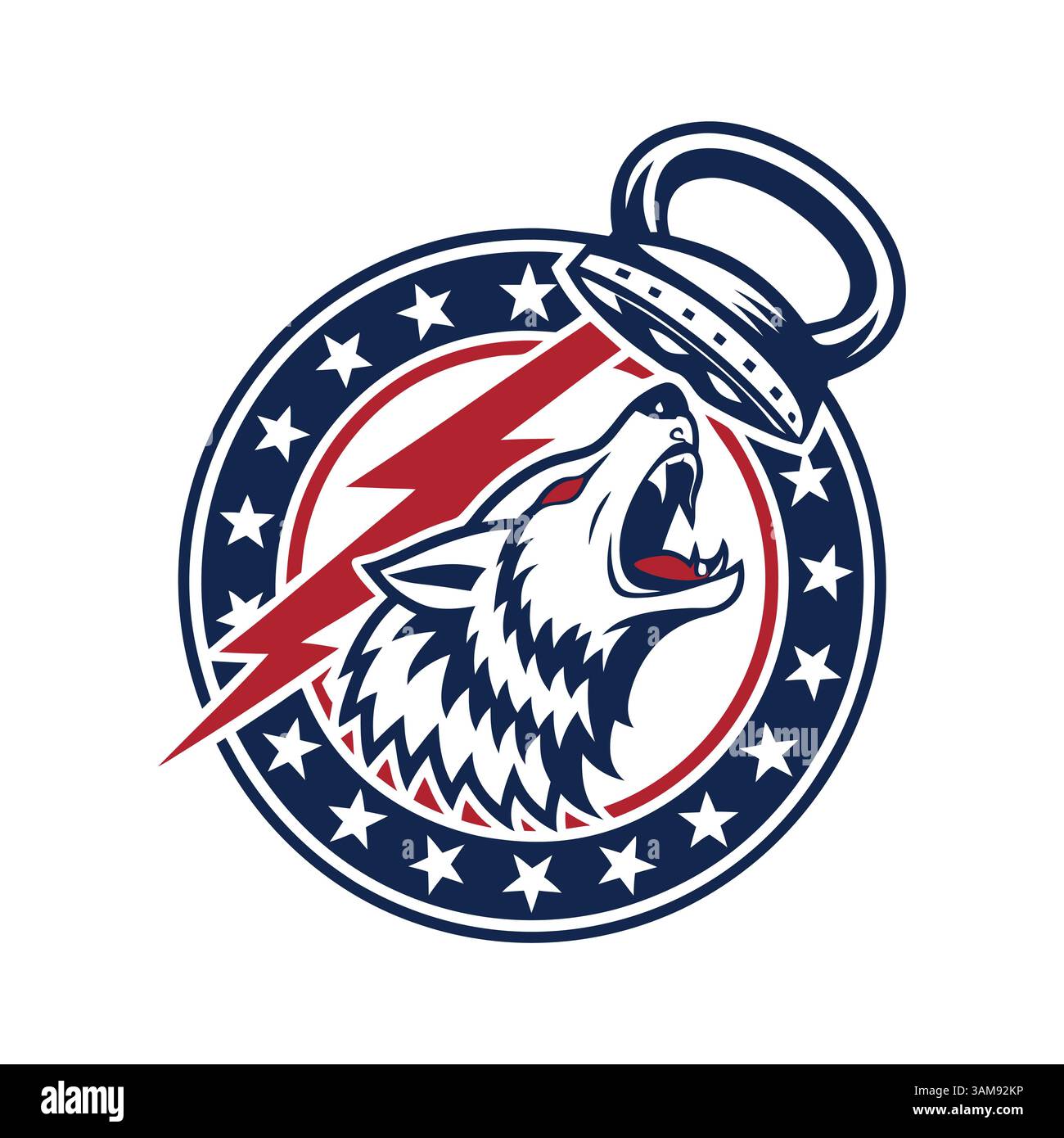 Logo fitness Wolf Design Vector per fitness e palestra Illustrazione Vettoriale