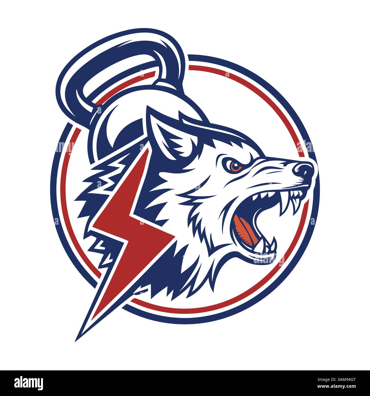 Logo fitness Wolf Design Vector per fitness e palestra Illustrazione Vettoriale