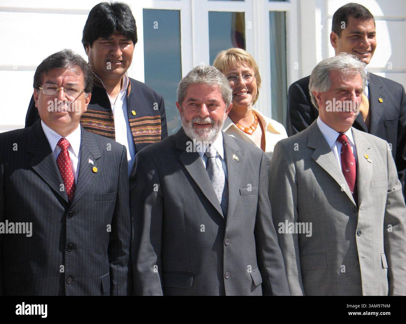 19 gennaio 2007 - Stati Uniti - i leader sudamericani posano per la fotografia in occasione di un incontro al vertice del blocco commerciale del Mercosur a Rio de Janeiro, Brasile, venerdì 19 gennaio 2007. (Jack Chang/MCT) (immagine di credito: © Jack Chang/mct/ZUMAPRESS.com) Foto Stock