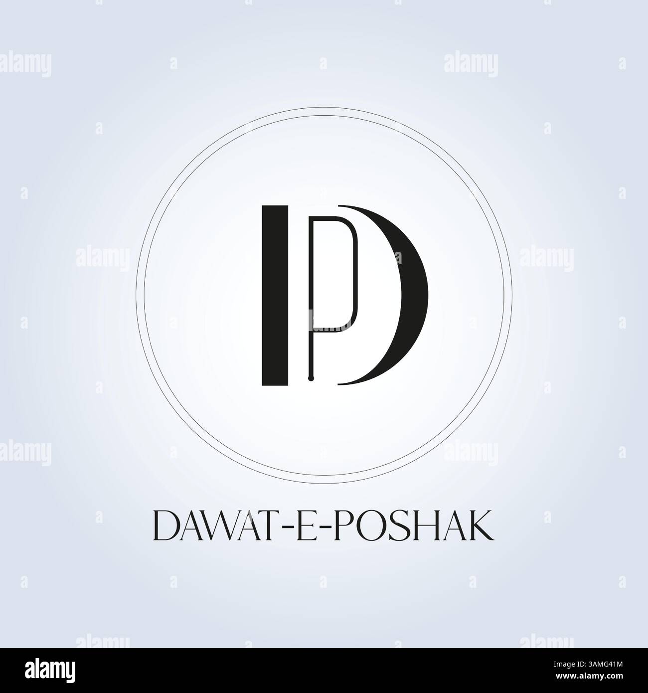 Lettera alfabetica D P modello logo identità aziendale modello logo univoco modello logo creativo Illustrazione Vettoriale