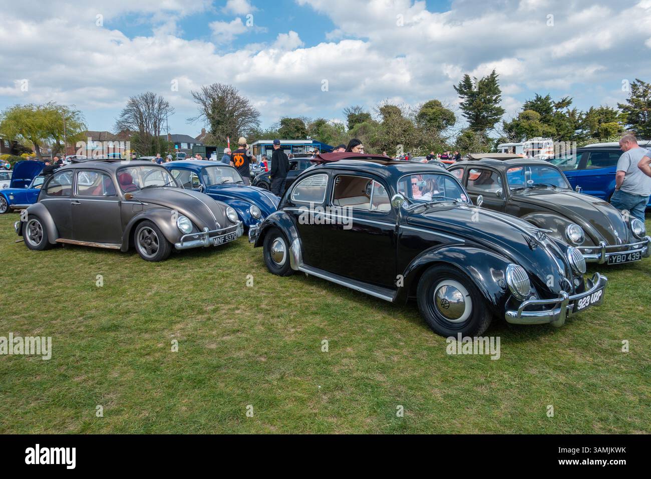 Volkswagen Beetle, Volkswagen tipo 1. Mostra di auto d'epoca, Pegwell Bay, Ramsgate, Kent Foto Stock