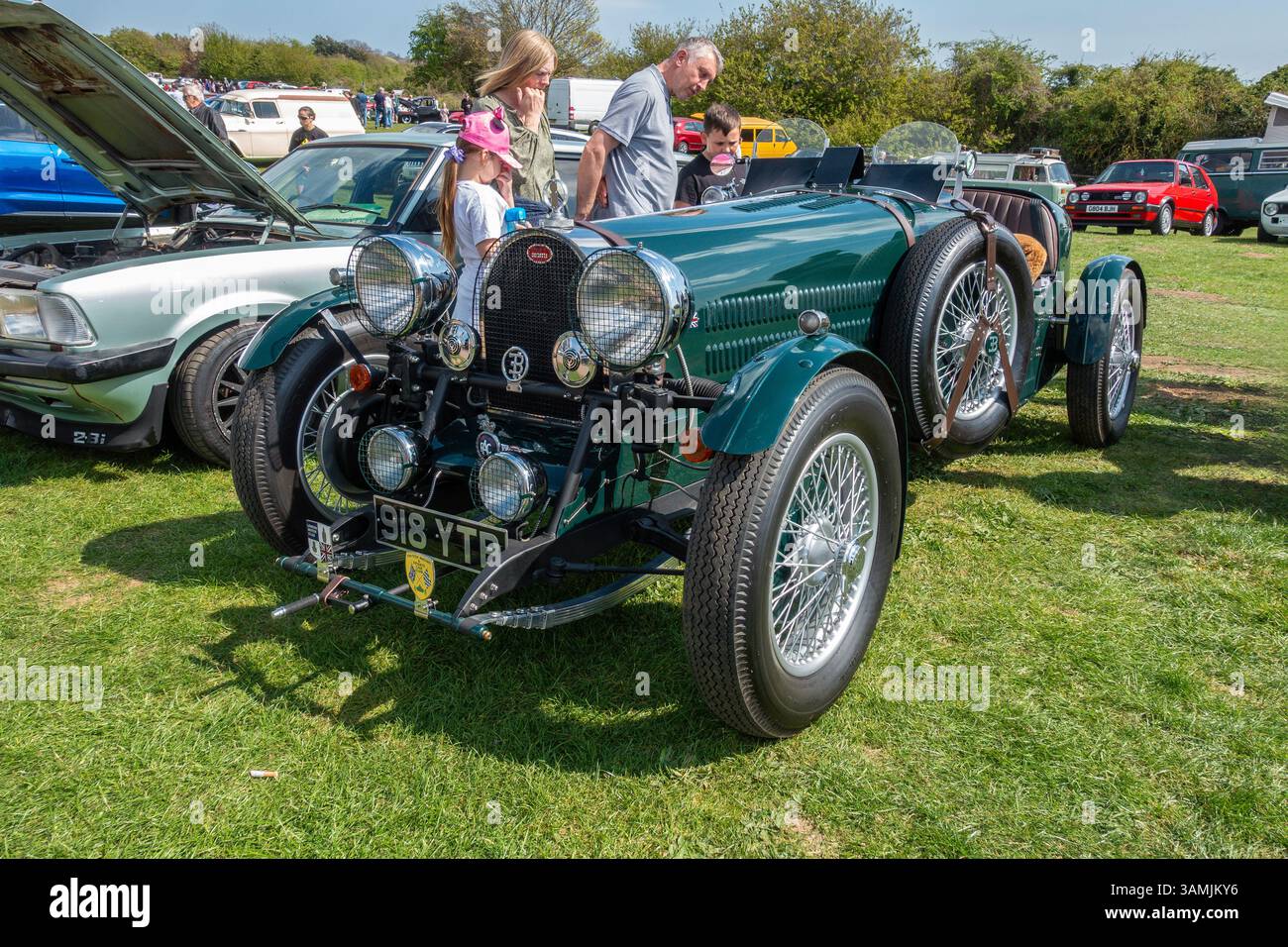 Bugatti, Type 35.918 YTB, esposizione di auto d'epoca, Pegwell Bay, Ramsgate, Kent Foto Stock