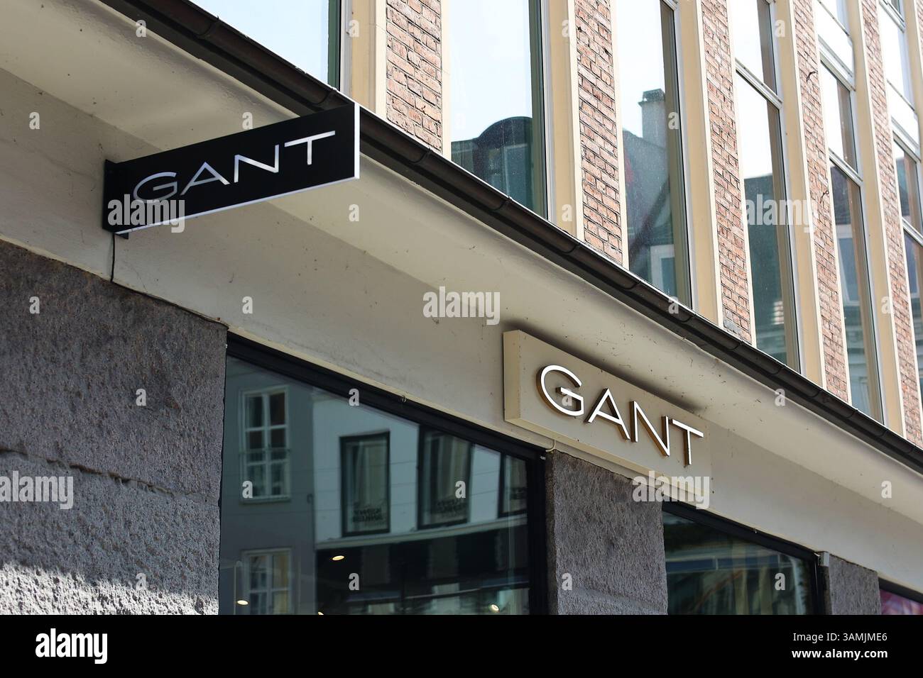 Logo del marchio di moda svedese GANT a Copenhagen Foto Stock