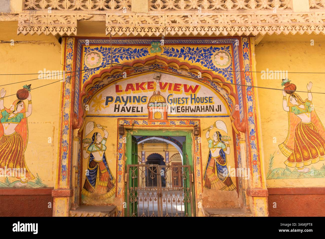 Guest House Vista Lago Bundi Rajasthan India Foto Stock