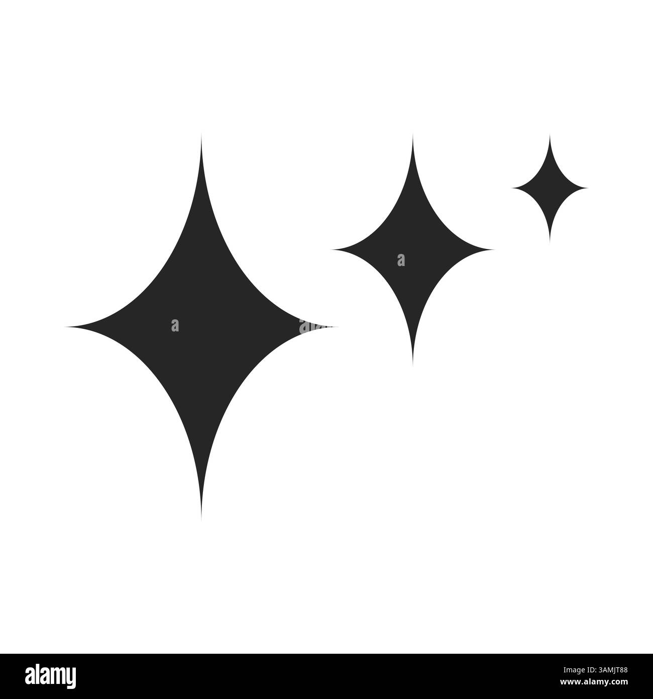 Icone brillanti e pulite, tre raffiche di stelle Illustrazione Vettoriale