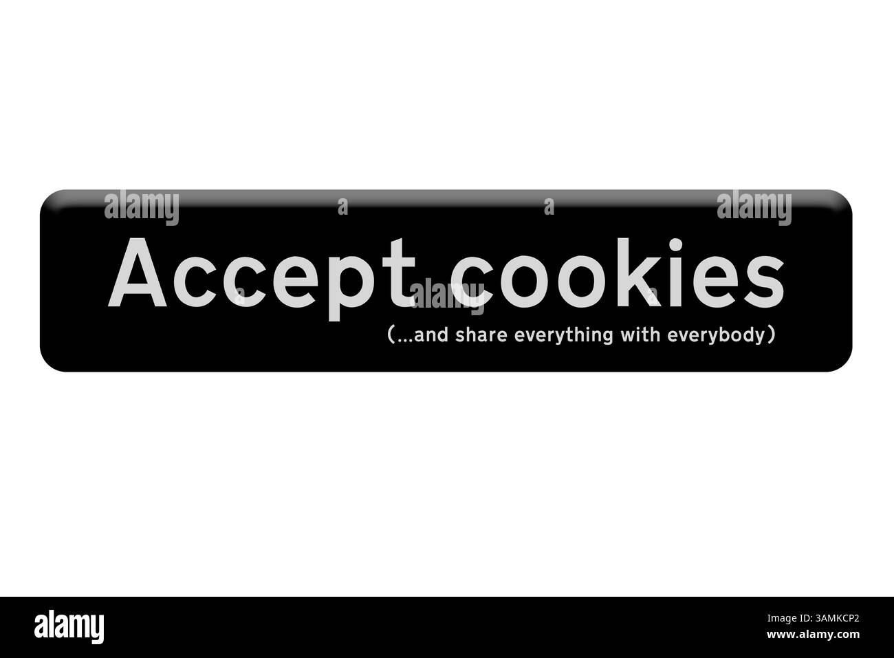 Composito digitale. Icona schermo da utilizzare su Internet Accetta i cookie e condividi tutto con tutti i cookie, cookie, privacy, invasione, condivisione, nosey, contratto, accetta, dettagli, personale, informazioni, tecnologia, condivisione, Foto Stock