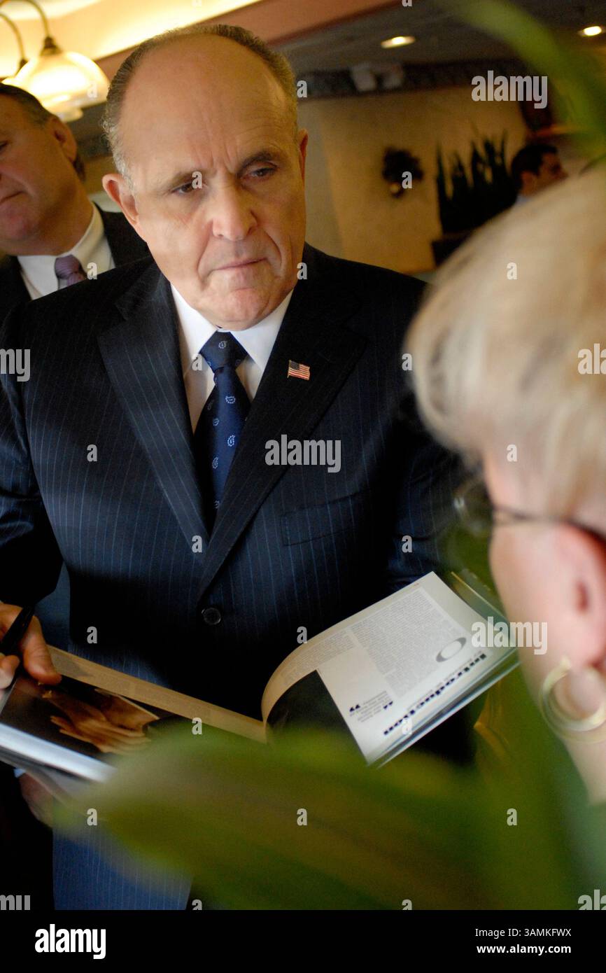 Rudy Giuliani sta facendo campagna nell'Iowa Foto Stock