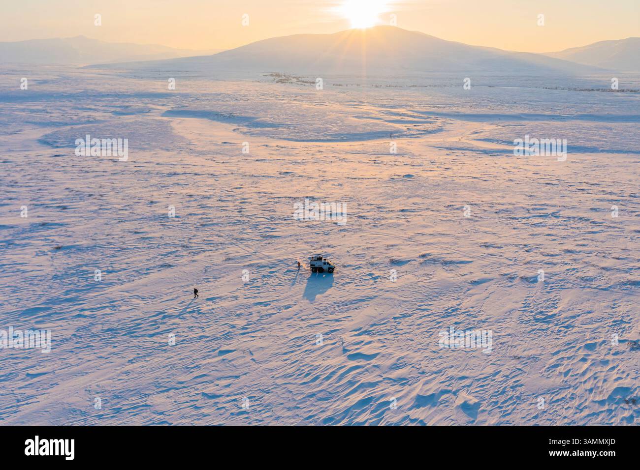 Veduta aerea di Vorkuta, Repubblica di Komi, Russia. Foto Stock