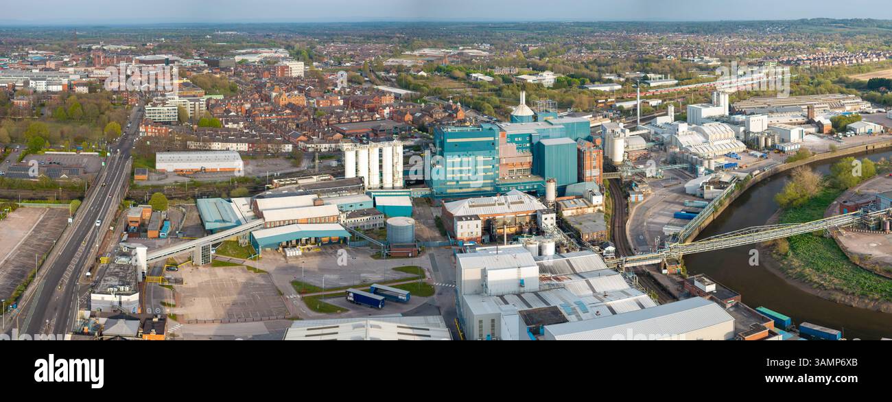 Immagine aerea di Warrington UK Foto Stock
