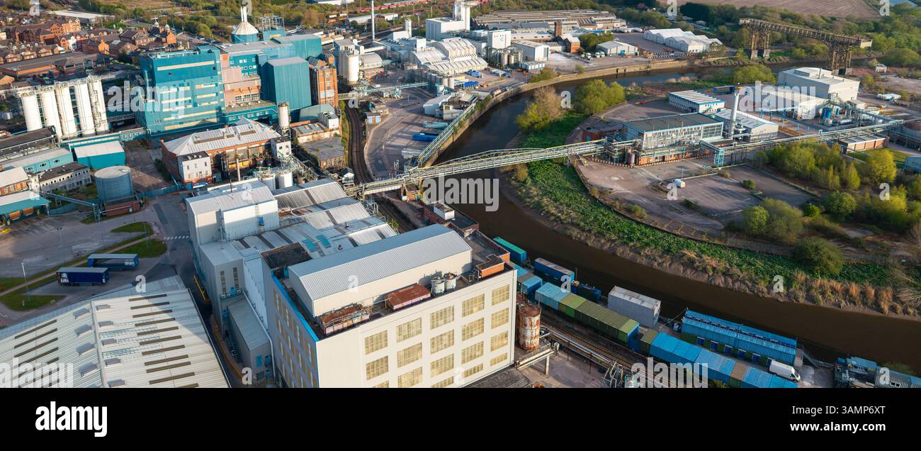 Immagine aerea di Warrington UK Foto Stock