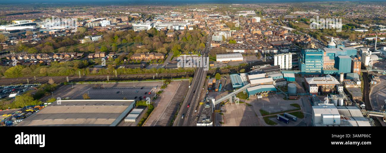 Immagine aerea di Warrington UK Foto Stock