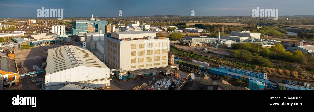 Immagine aerea panoramica di Warrington Town nel Regno Unito Foto Stock