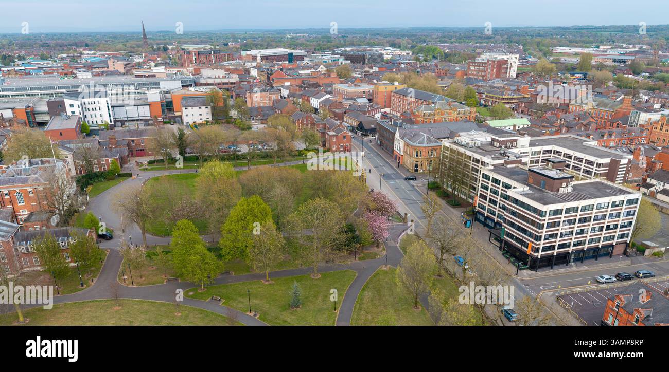 Immagine aerea panoramica di Warrington Town nel Regno Unito Foto Stock