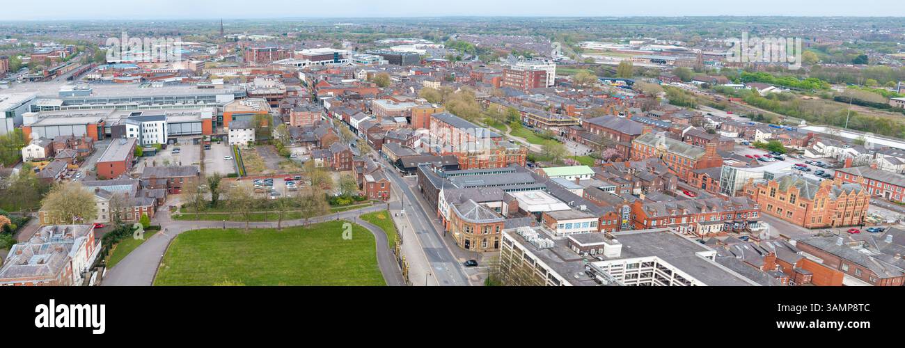 Immagine aerea panoramica di Warrington Town nel Regno Unito Foto Stock