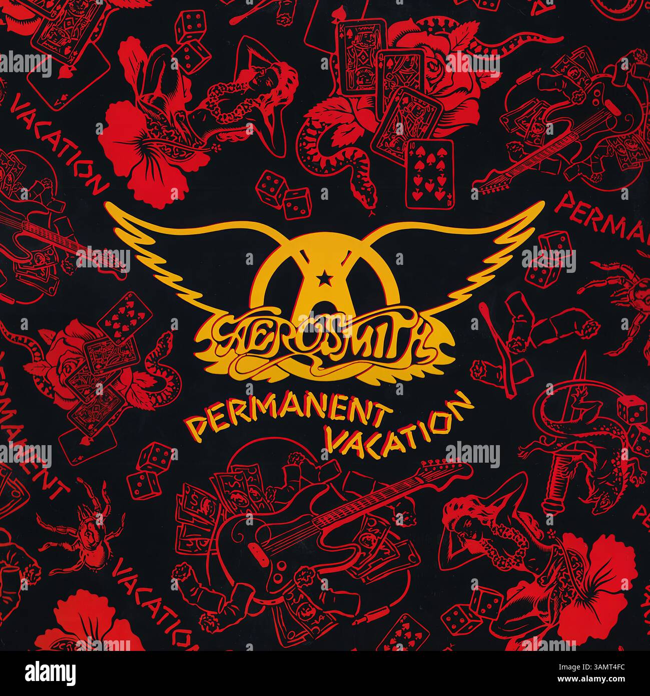 Aerosmith - Permanent Vacation - copertina in vinile vintage Foto Stock